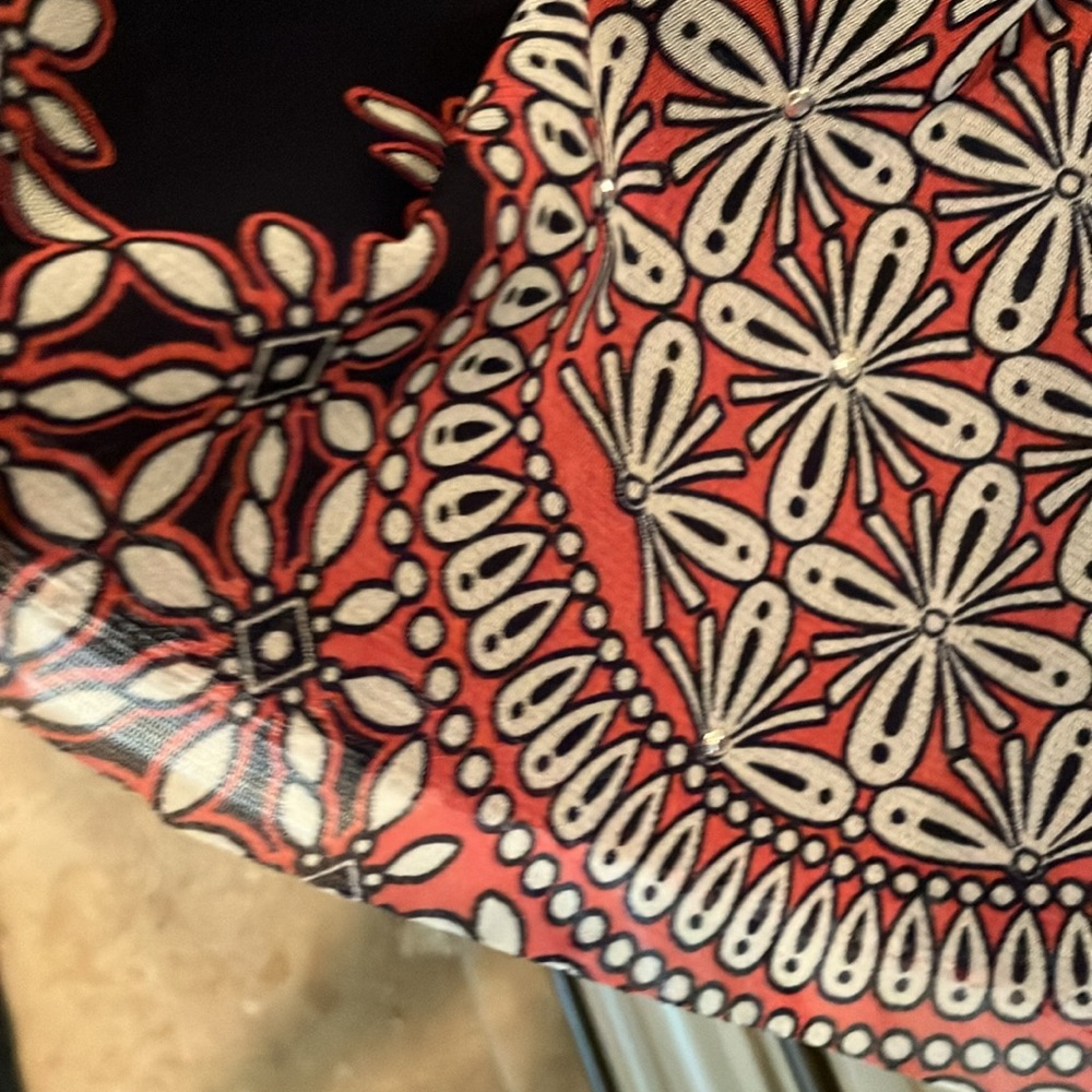 INC International Concepts Red and Blue Patterned Top - Picture 9 of 12